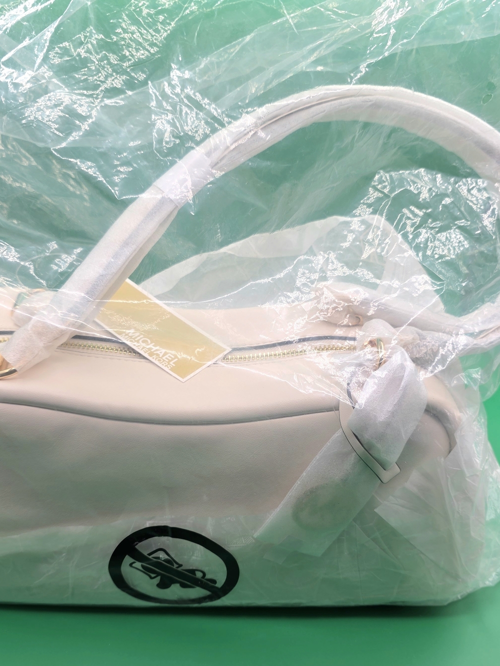 NWT Michael Kors Cecily Medium Satchel Purse Light Cream Creme Pale